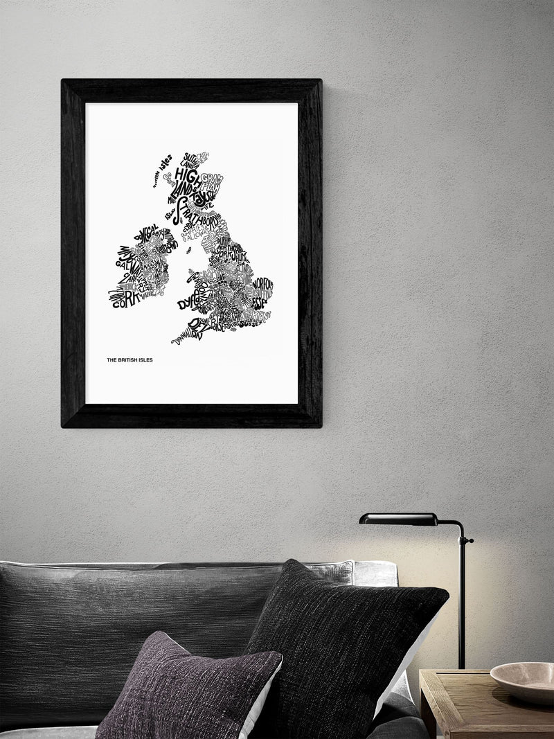 East End Prints white British Isles typographic print - British product