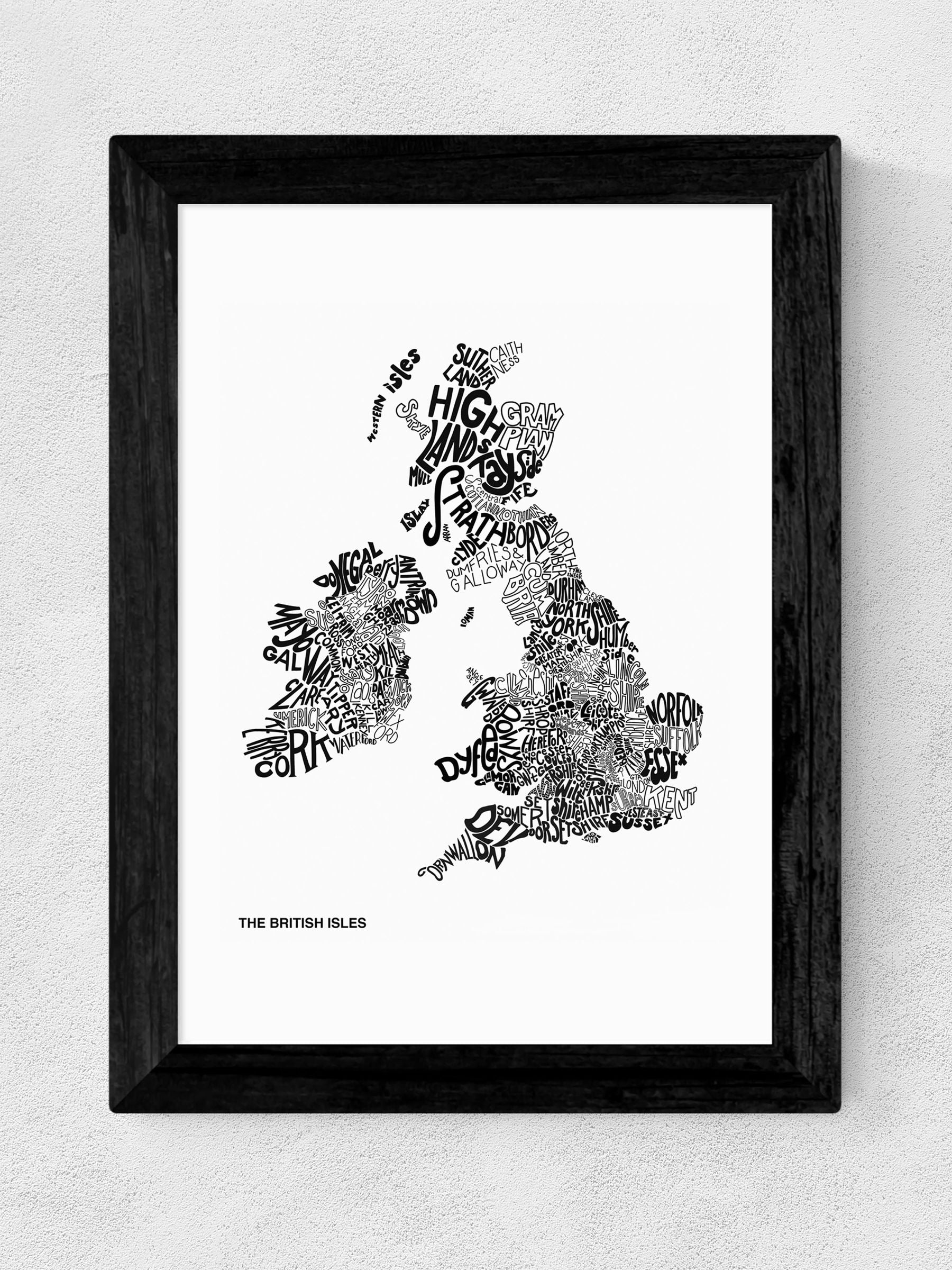 East End Prints white British Isles typographic print - British product