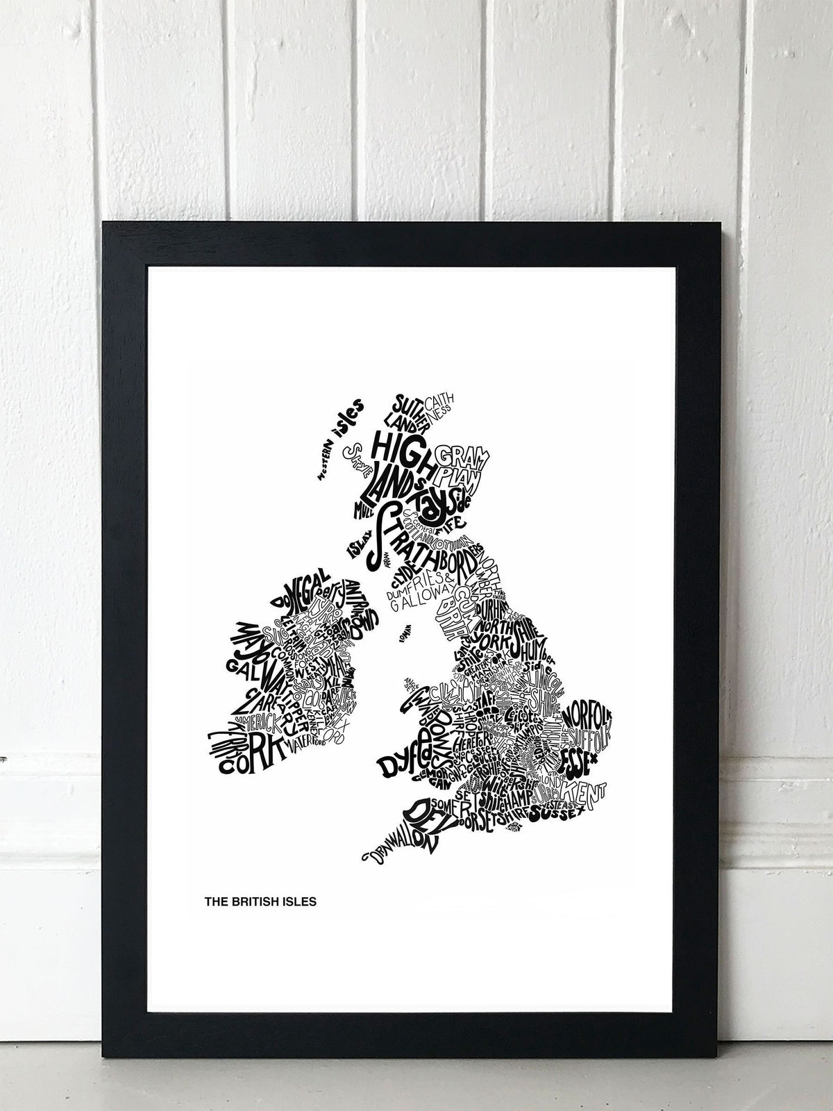 East End Prints white British Isles typographic print - British product
