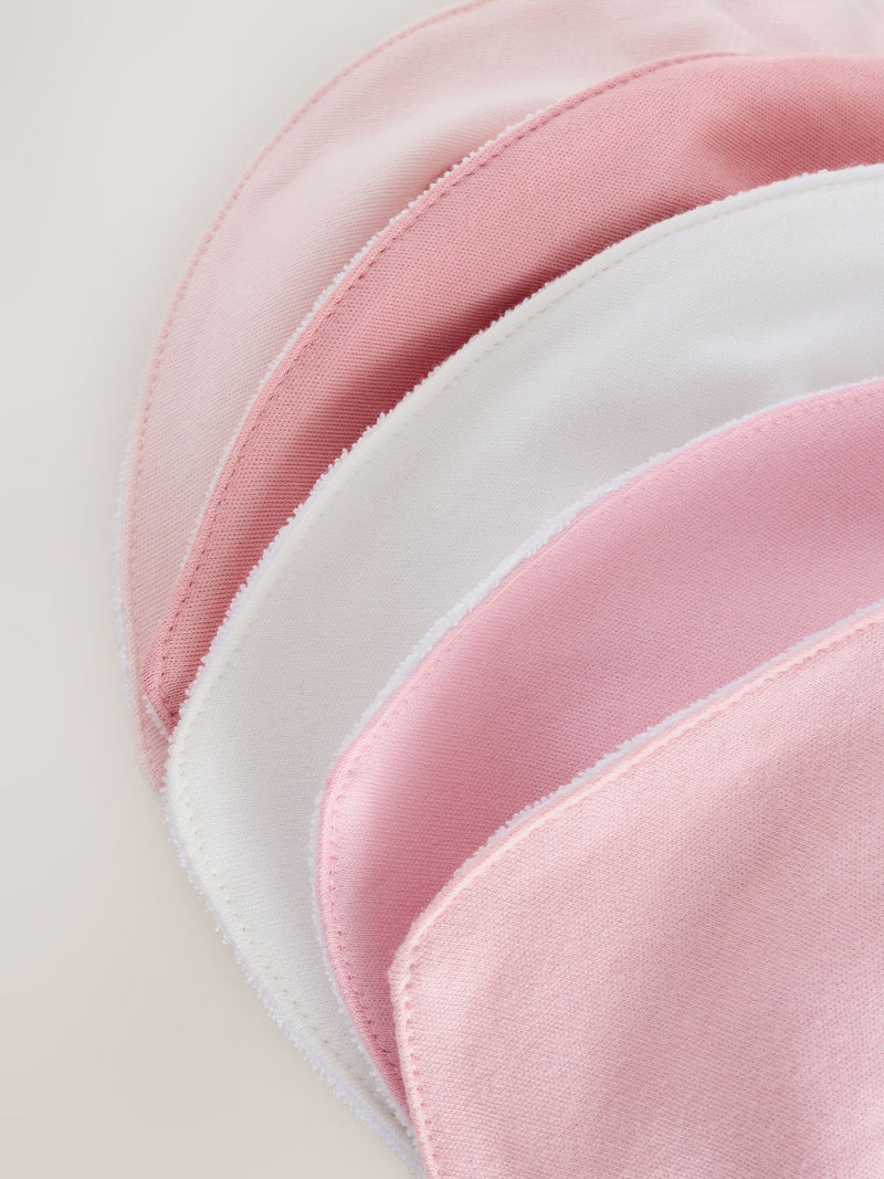 Pink baby dribble bibs 5 pack (British brand)
