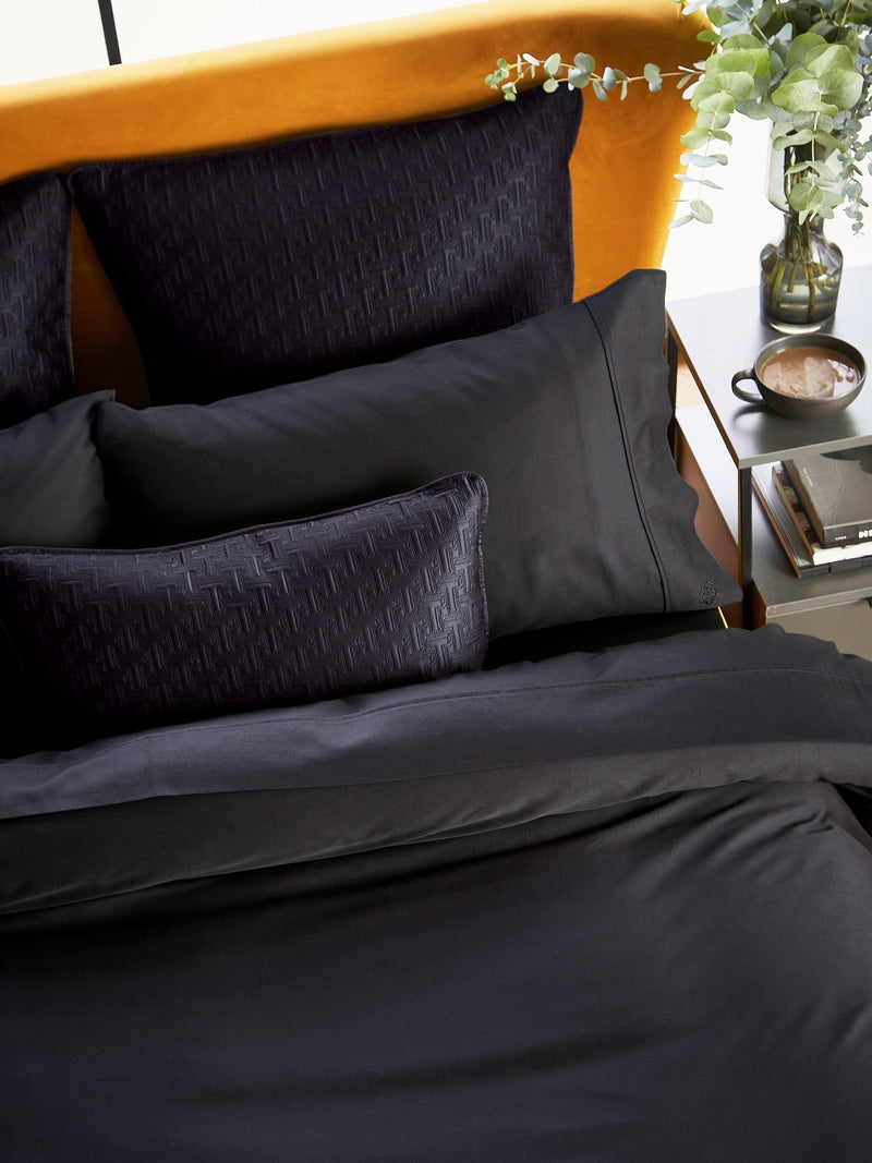 Ted Baker black 250 thread count cotton pillowcase British product