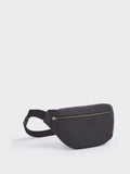 Osprey London Grantham bumbag in black waxed canvas and leather, imported from the UK