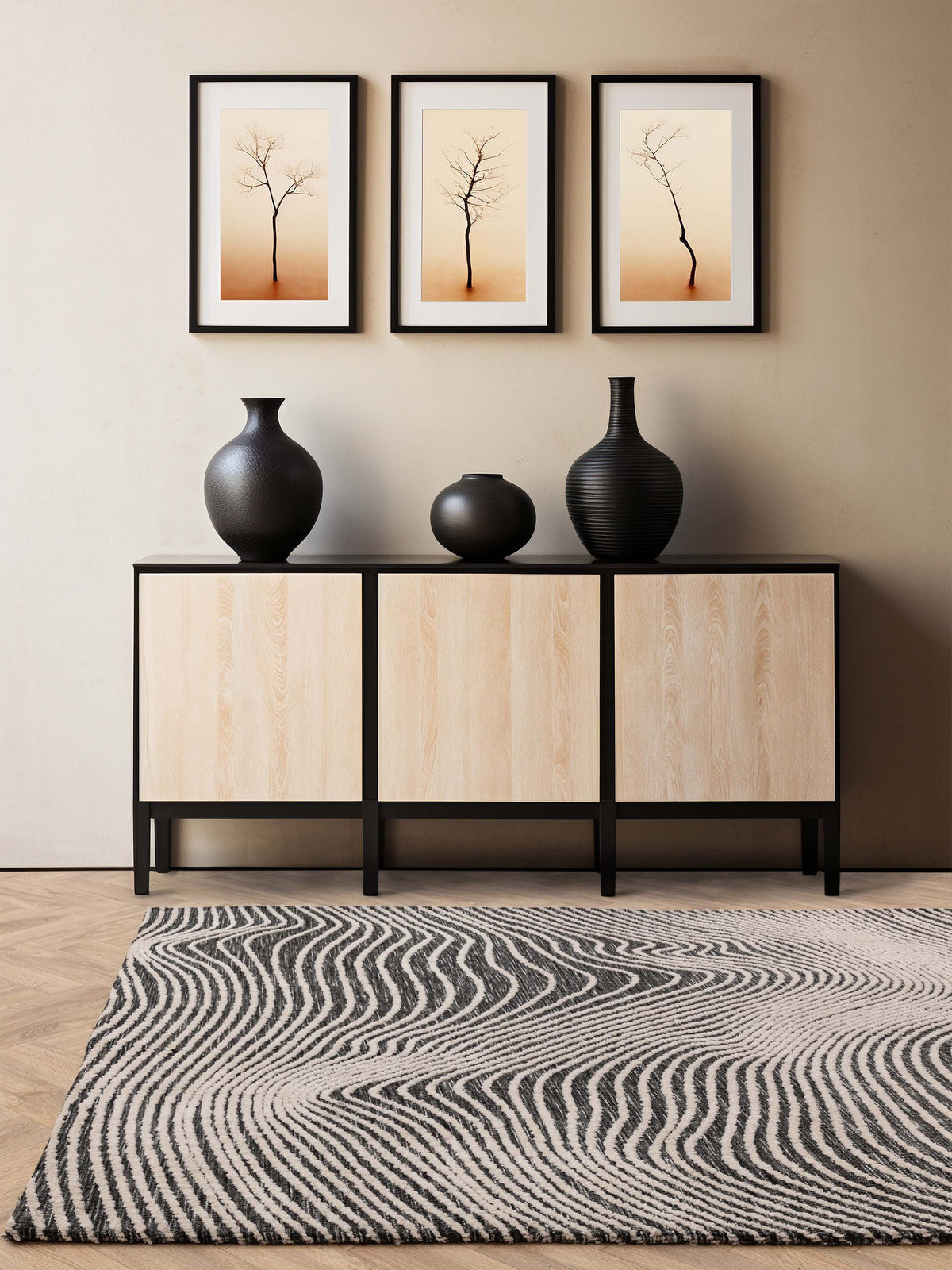 Asiatic Rugs Black Mason Magnitude polyester rug (British brand)