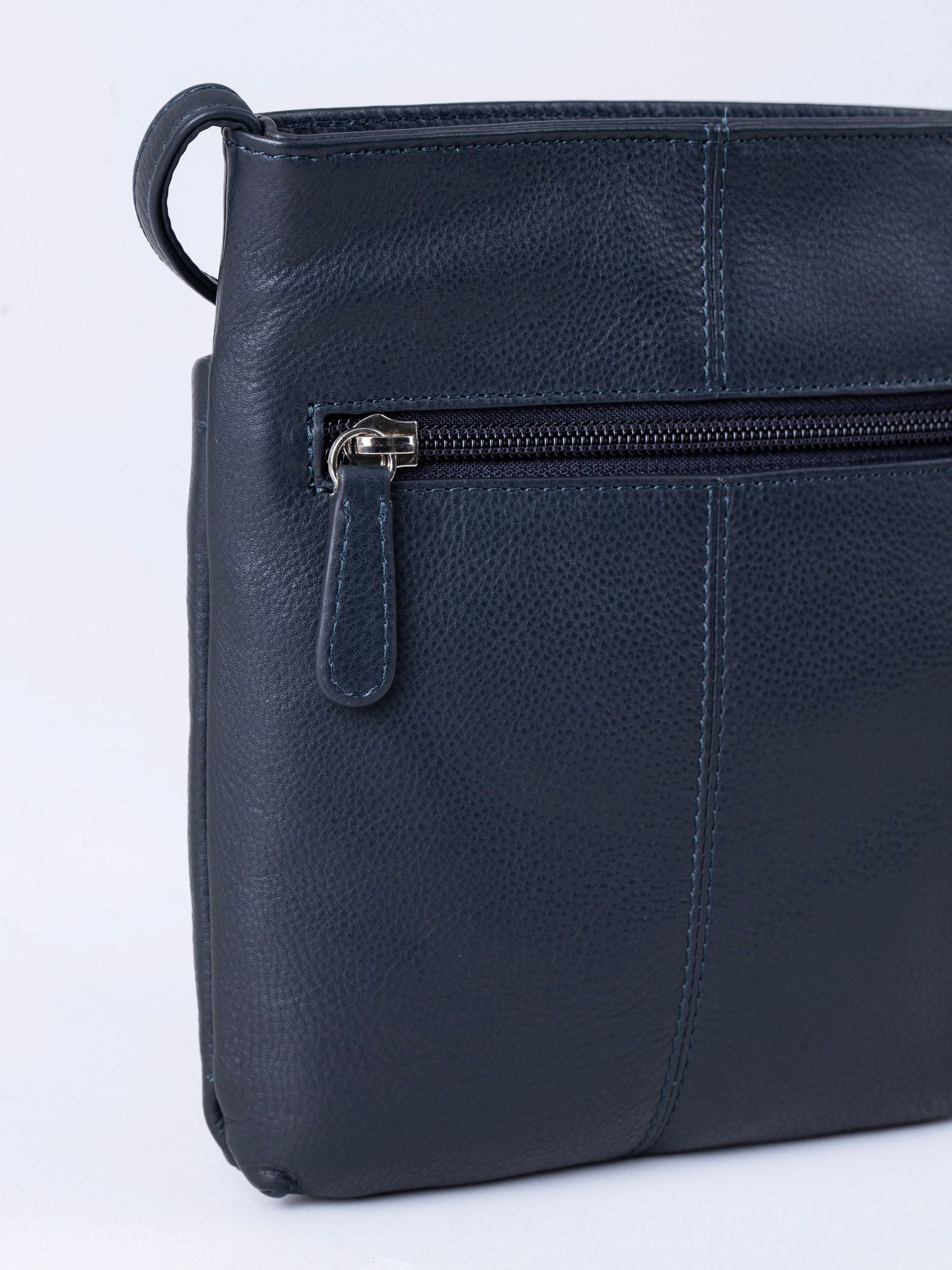 Lakeland Leather women's Navy Lowther cross-body bag (British brand)