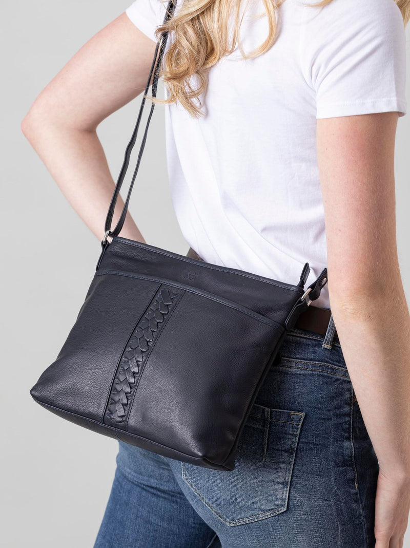 Lakeland Leather Navy Farlam cross-body bag (British brand)