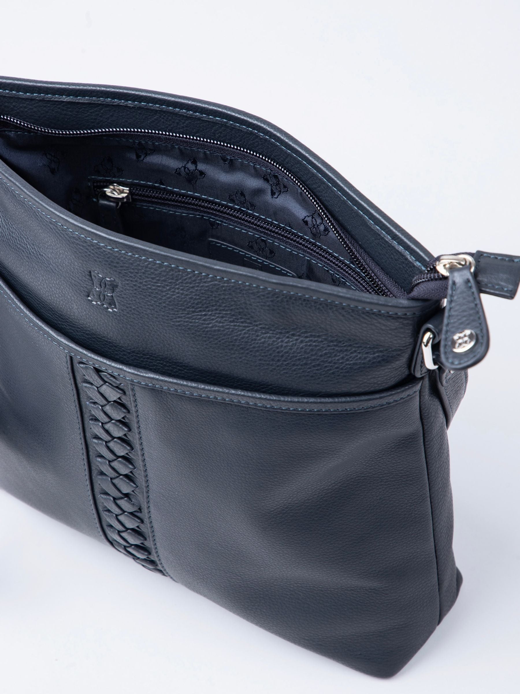 Lakeland Leather Navy Farlam cross-body bag (British brand)