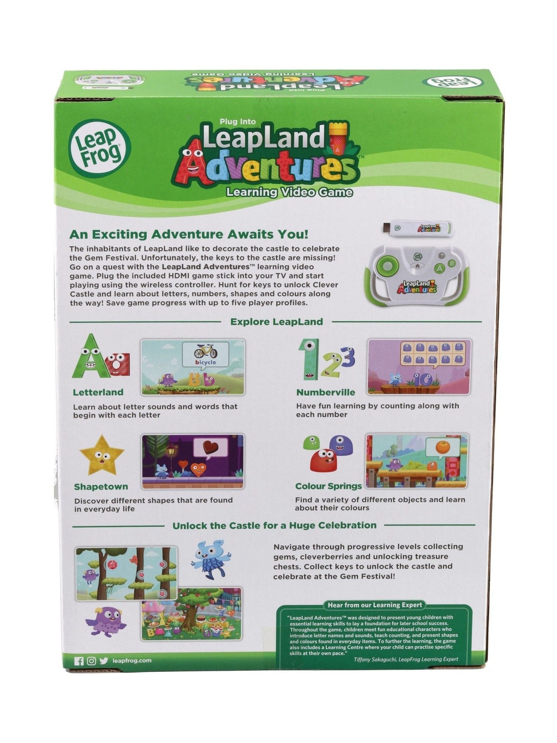 LeapFrog LeapLand Adventures learning video game for TV, imported from the UK