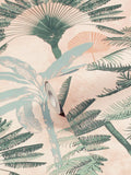 Furn Blush Pink/Green Malaysian Palm Tropical Wallpaper