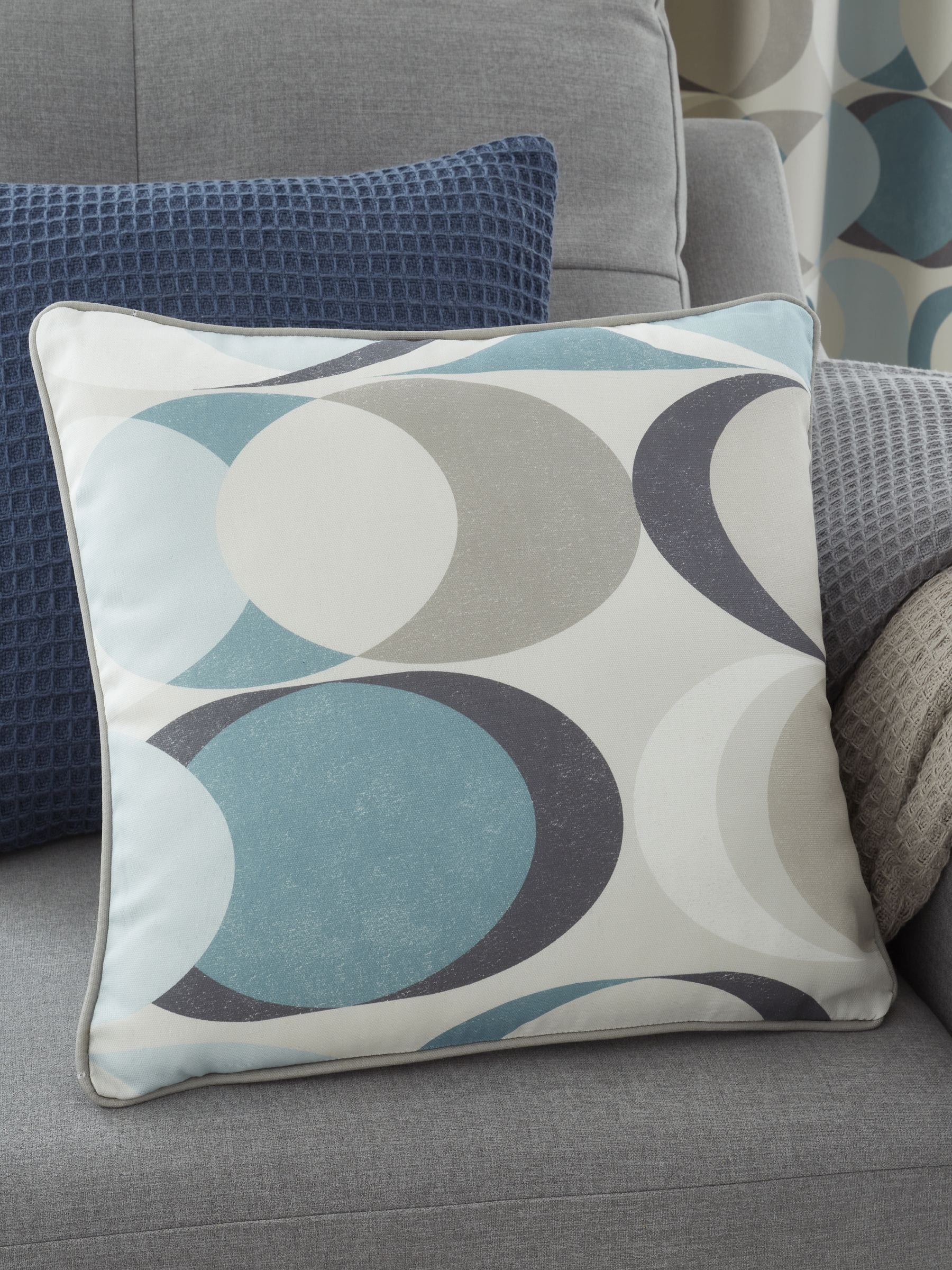 Fusion Blue Sander 100% cotton cushion 43cm, UK version