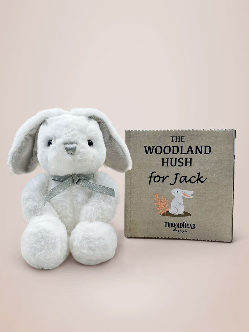Babyblooms personalised rag book and bunny gift set, British brand