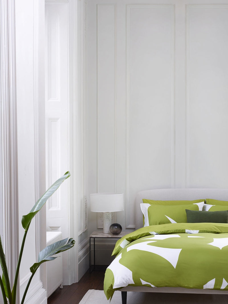 Jasper Conran London Spinach Green Floral Leaf duvet cover, UK version