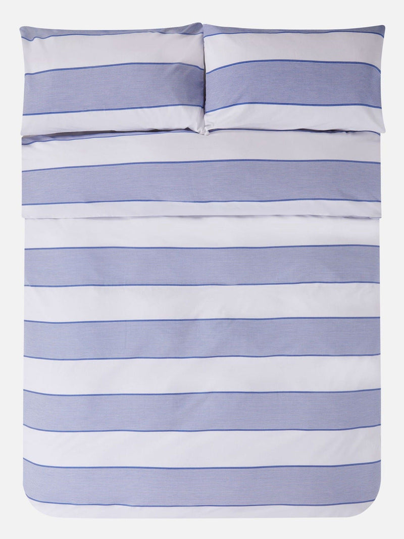 Jasper Conran London blue woven pinstripe double duvet set, UK version