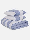 Jasper Conran London blue woven pinstripe double duvet set, UK version