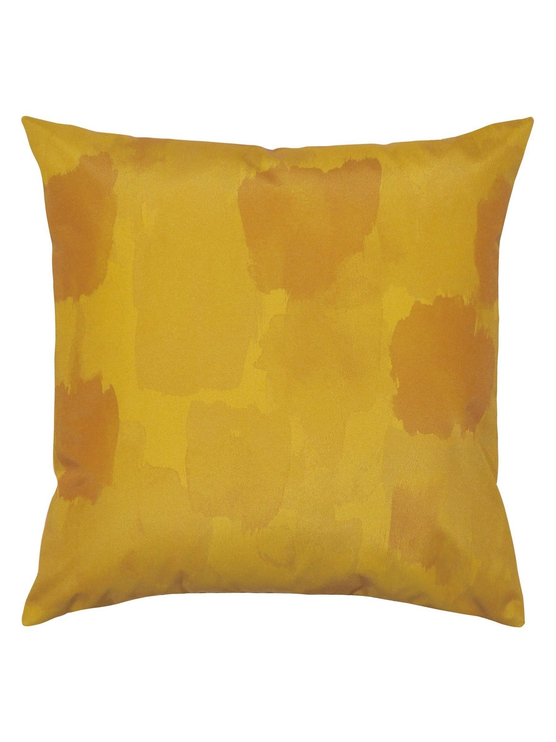 Evans Lichfield ochre yellow watercolour outdoor cushion - British product