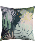 furn. Teal Blue Leafy Outdoor Cushion water resistant 43cm - British product