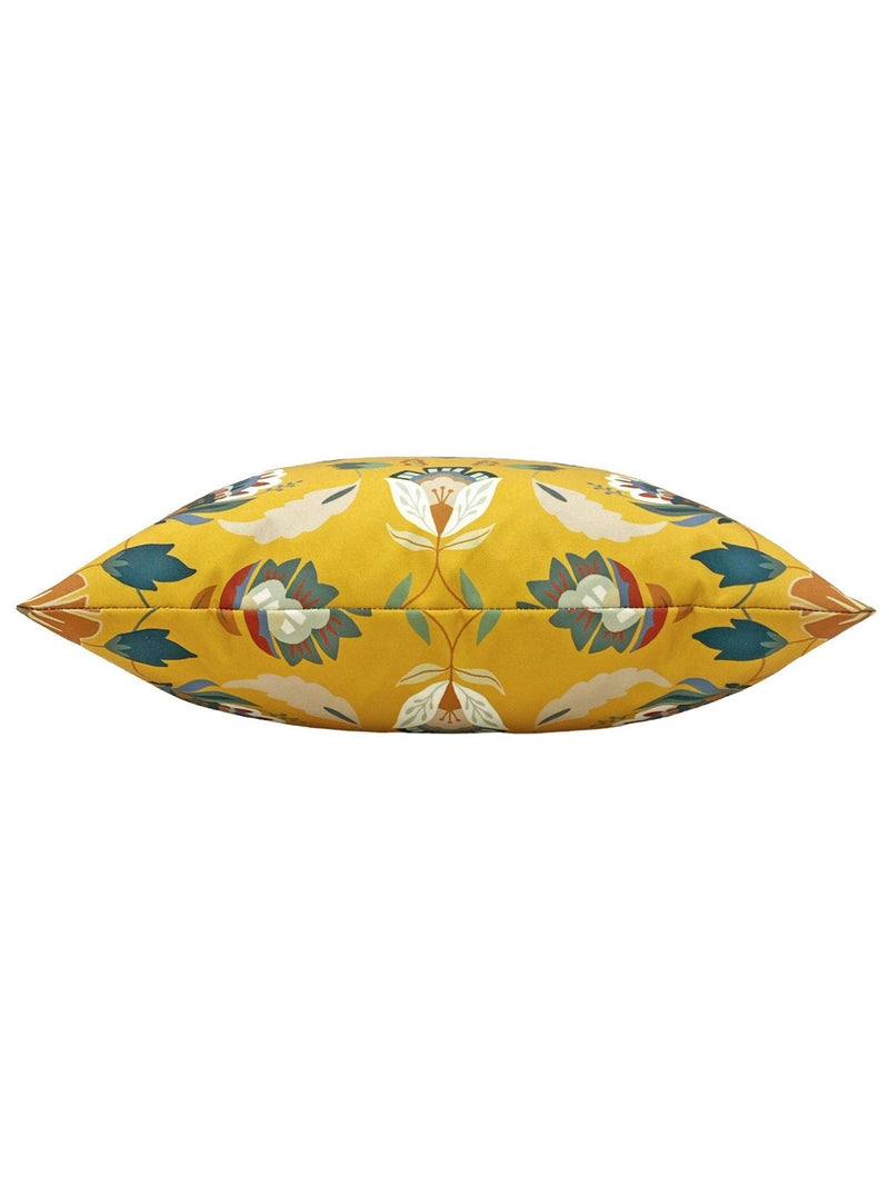 furn. Yellow Folk Flora outdoor cushion 43x43, UK version
