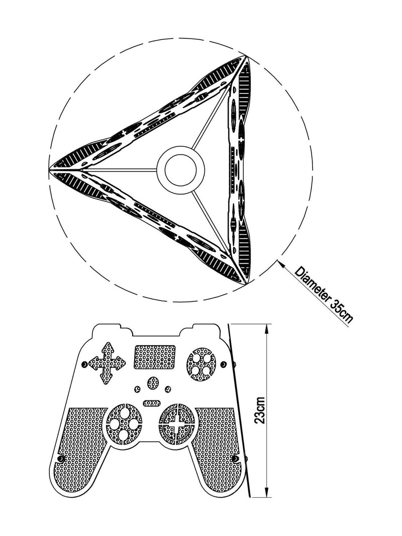 Next black metal game controller lamp shade, imported from the UK
