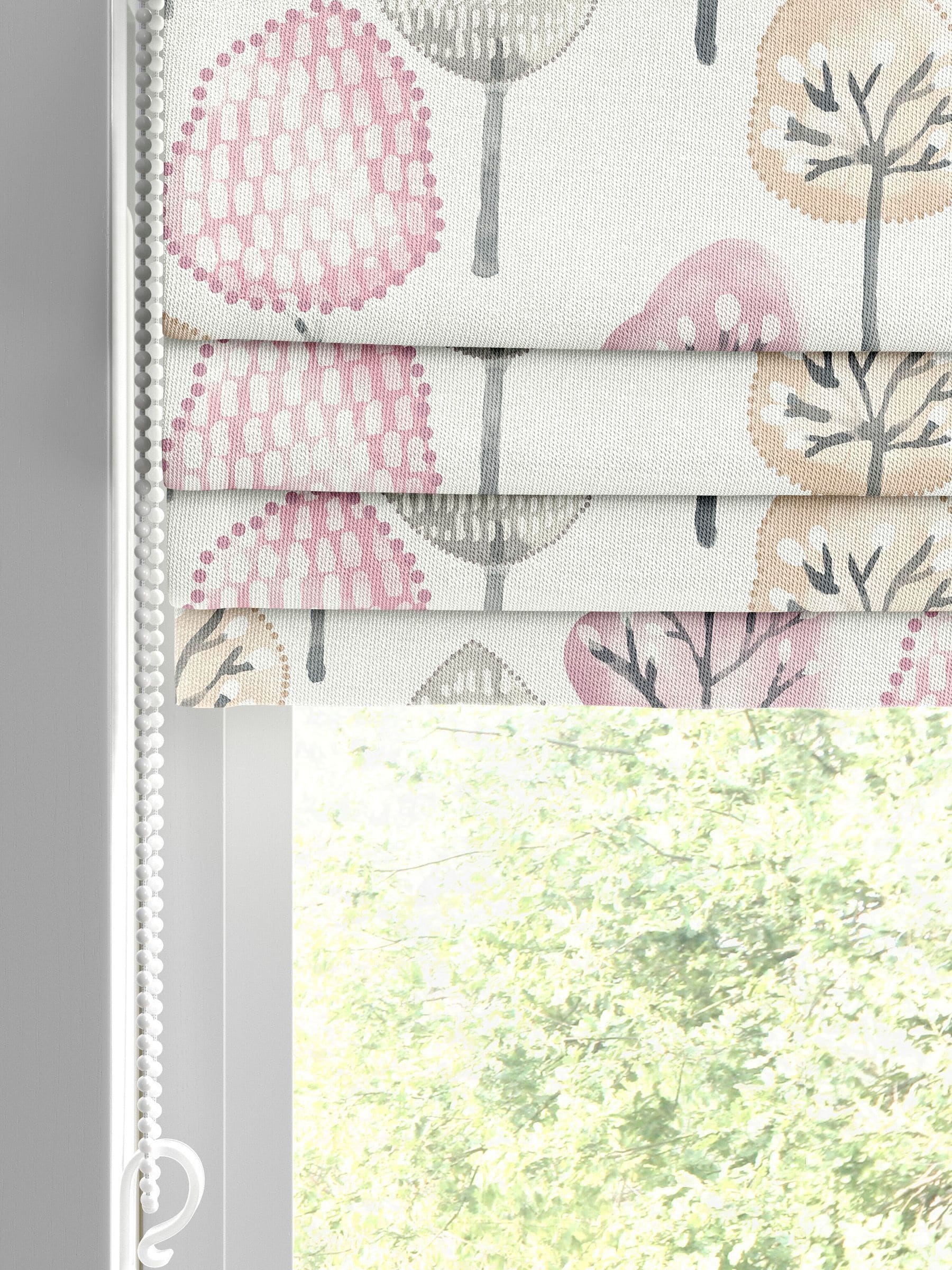 Blush Pink Trees roman blind, made to measure - British product
