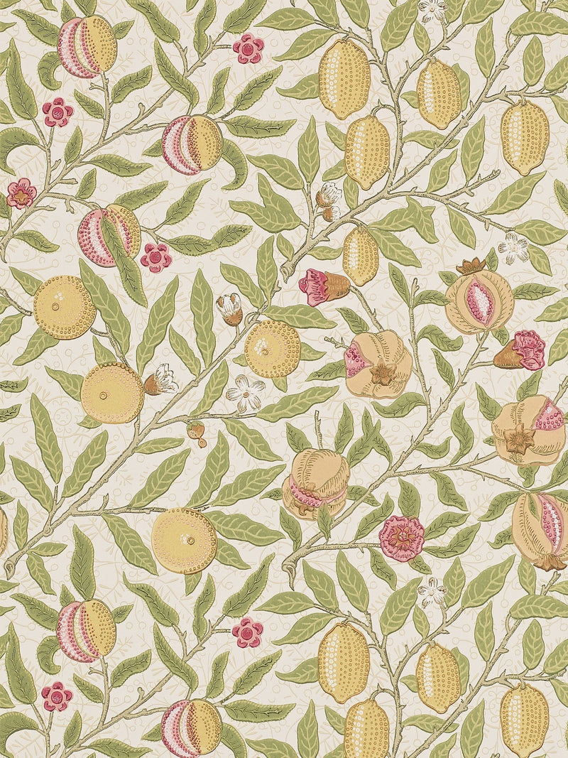 Morris & Co. Green Fruit wallpaper, imported from the UK