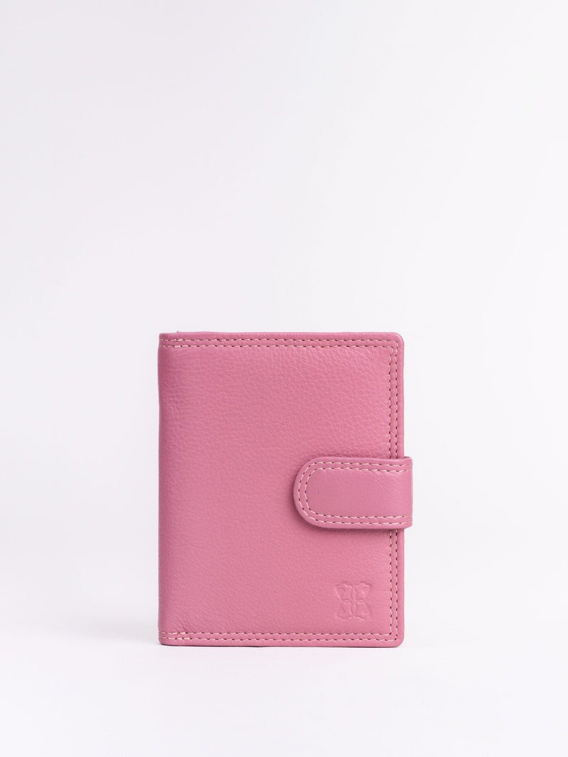 Lakeland Leather mauve pink small tab purse - British product