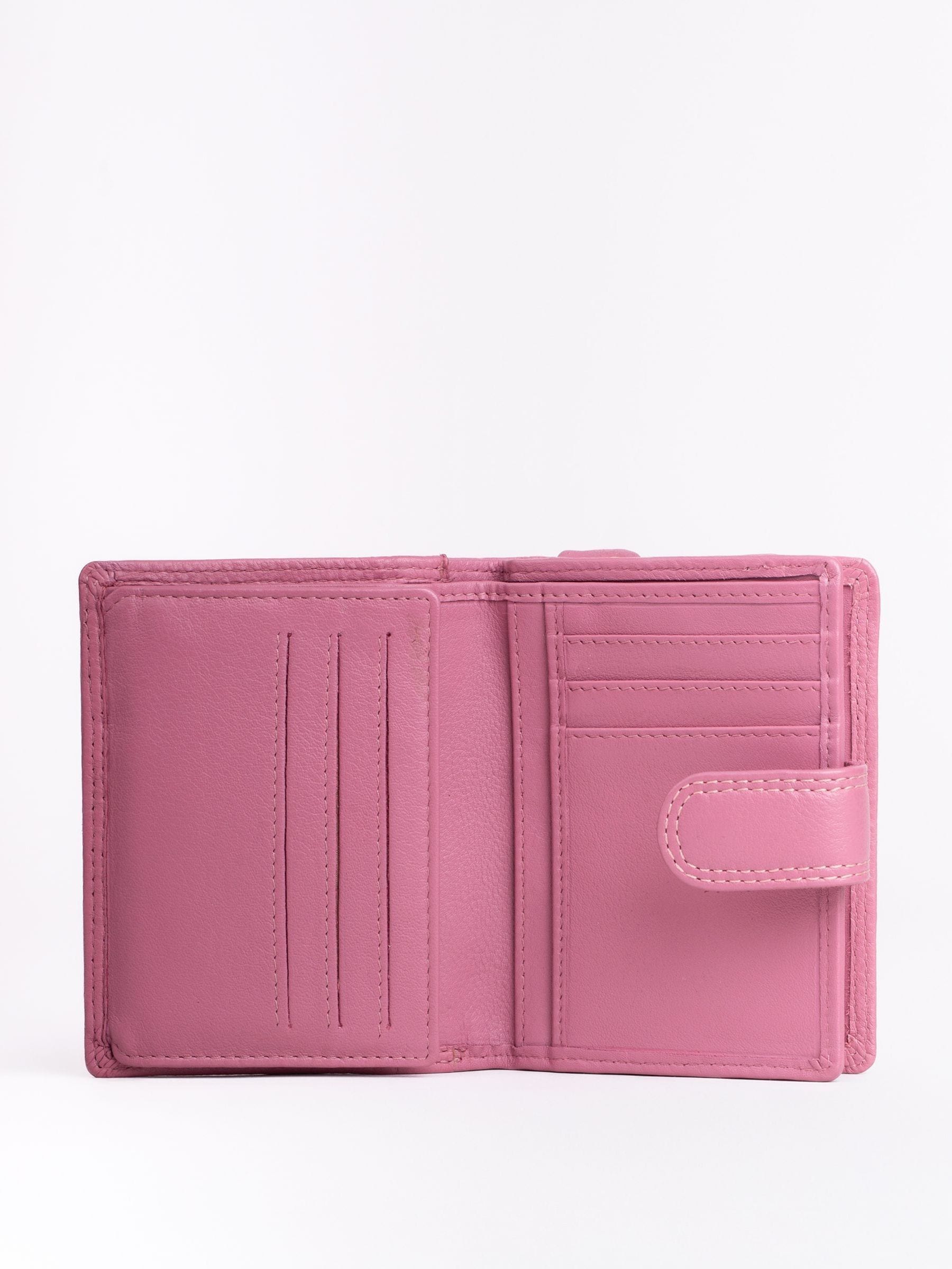 Lakeland Leather mauve pink small tab purse - British product