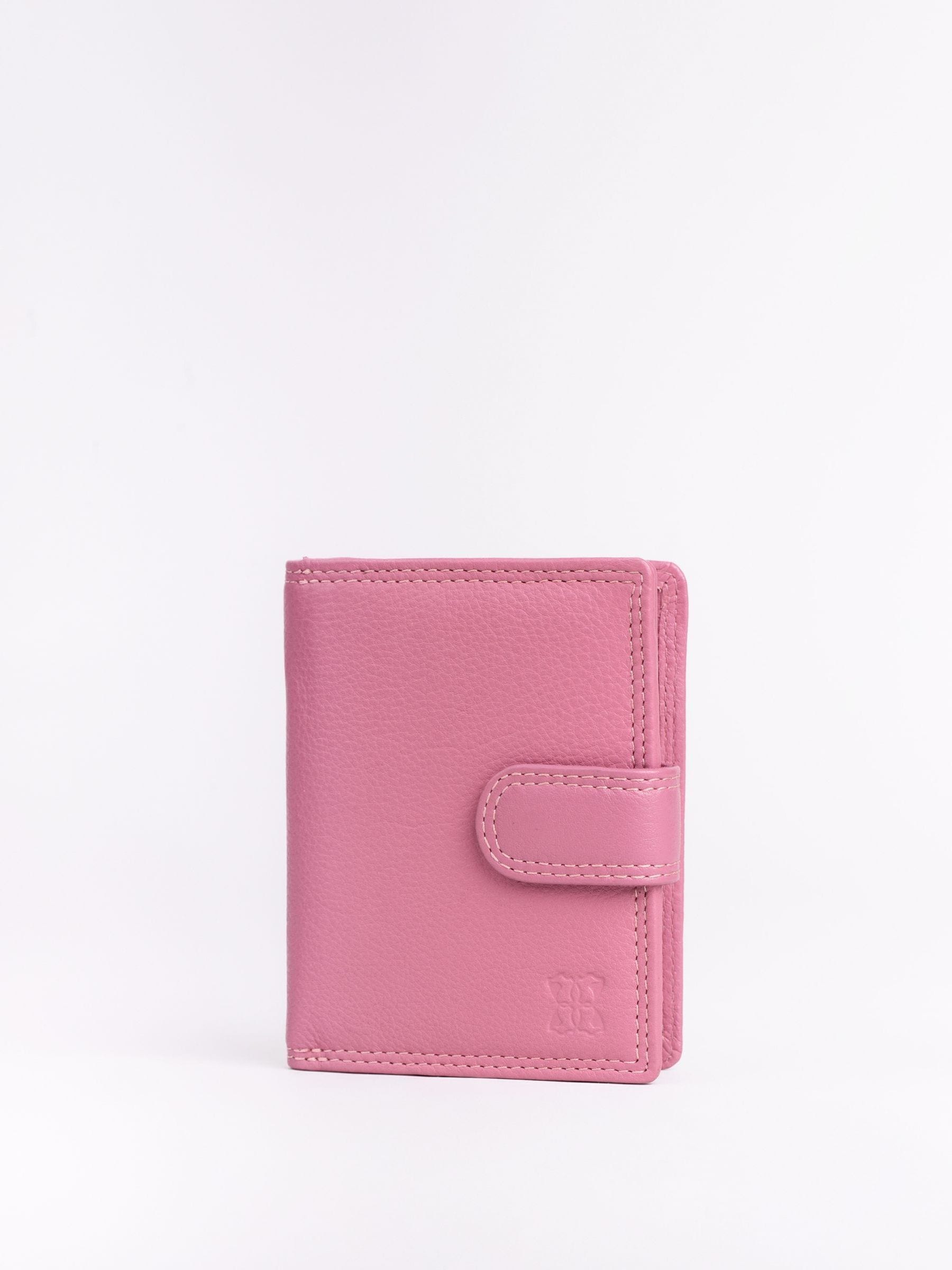 Lakeland Leather mauve pink small tab purse - British product