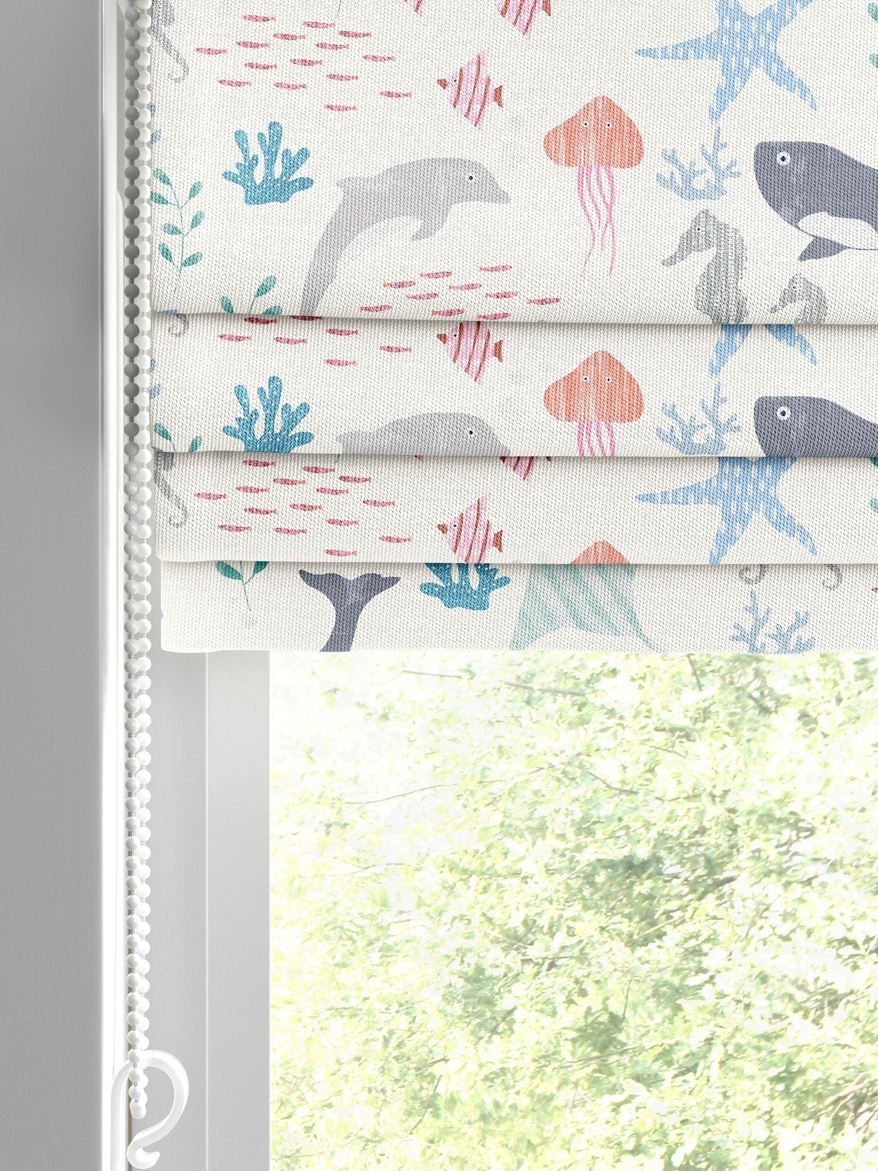 Sea Life roman blind made to measure 100% cotton, imported from the UK