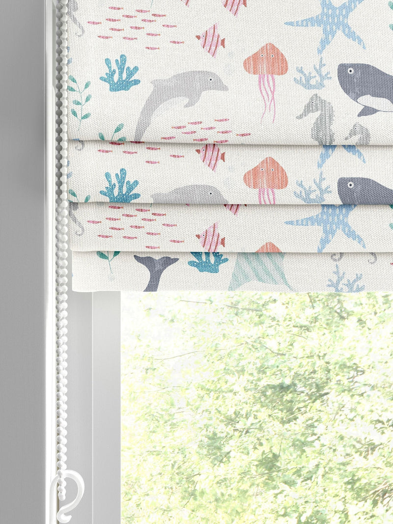 Sea Life roman blind made to measure 100% cotton, imported from the UK