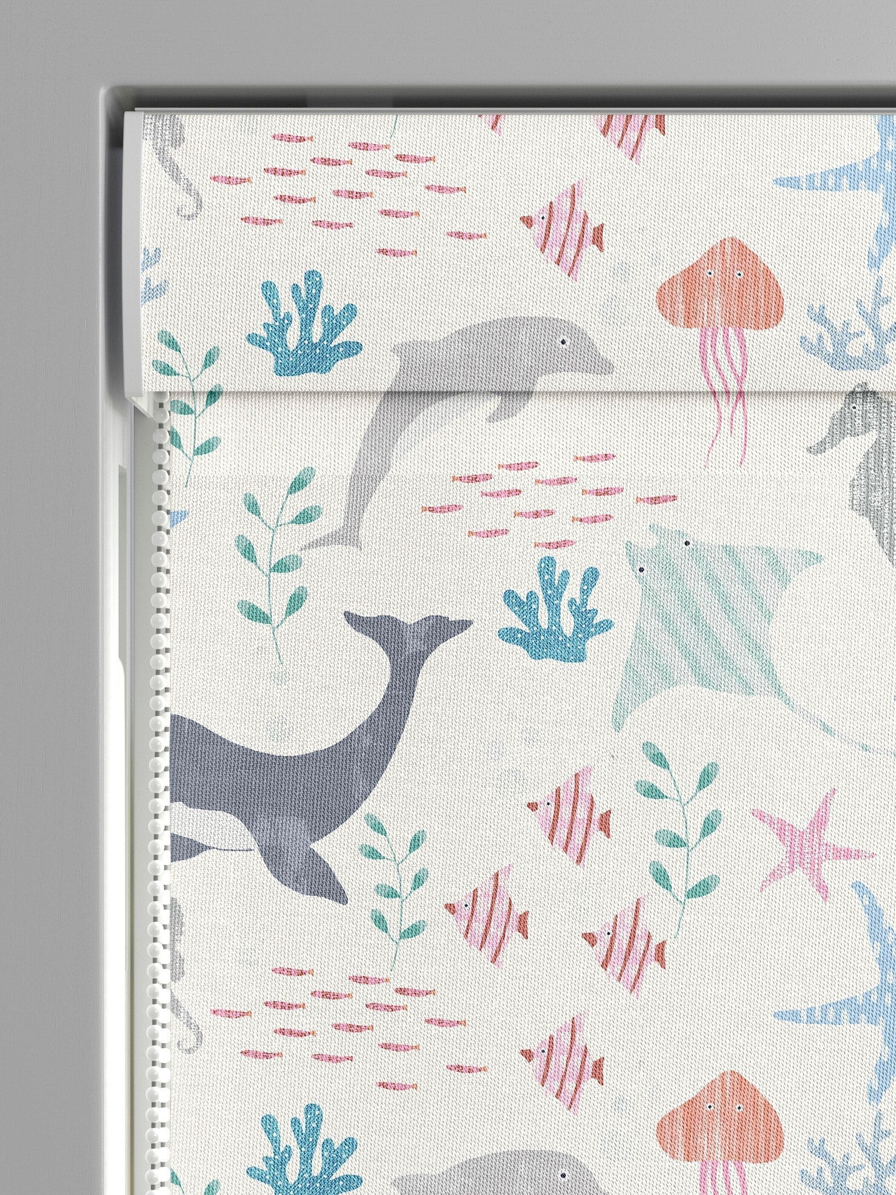 Sea Life roman blind made to measure 100% cotton, imported from the UK