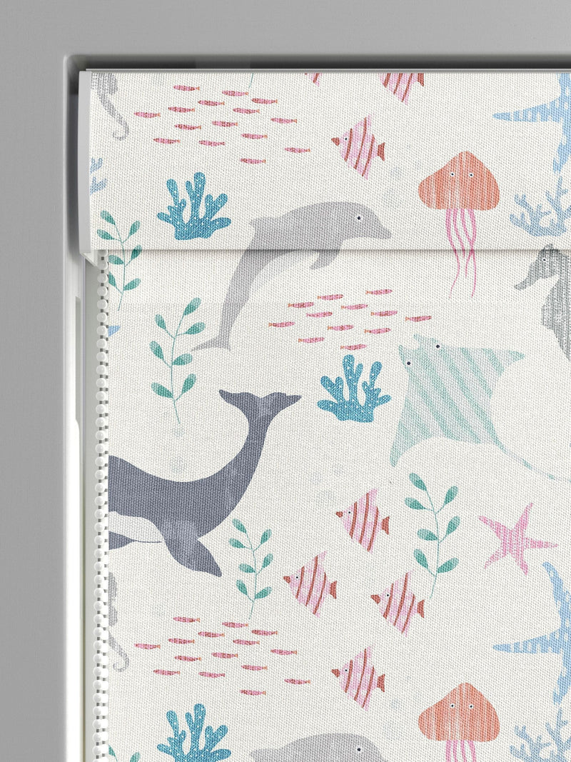 Sea Life roman blind made to measure 100% cotton, imported from the UK