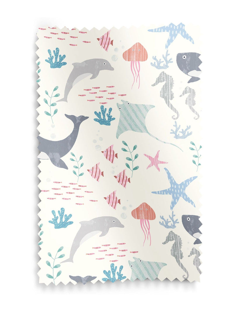 Sea Life roman blind made to measure 100% cotton, imported from the UK