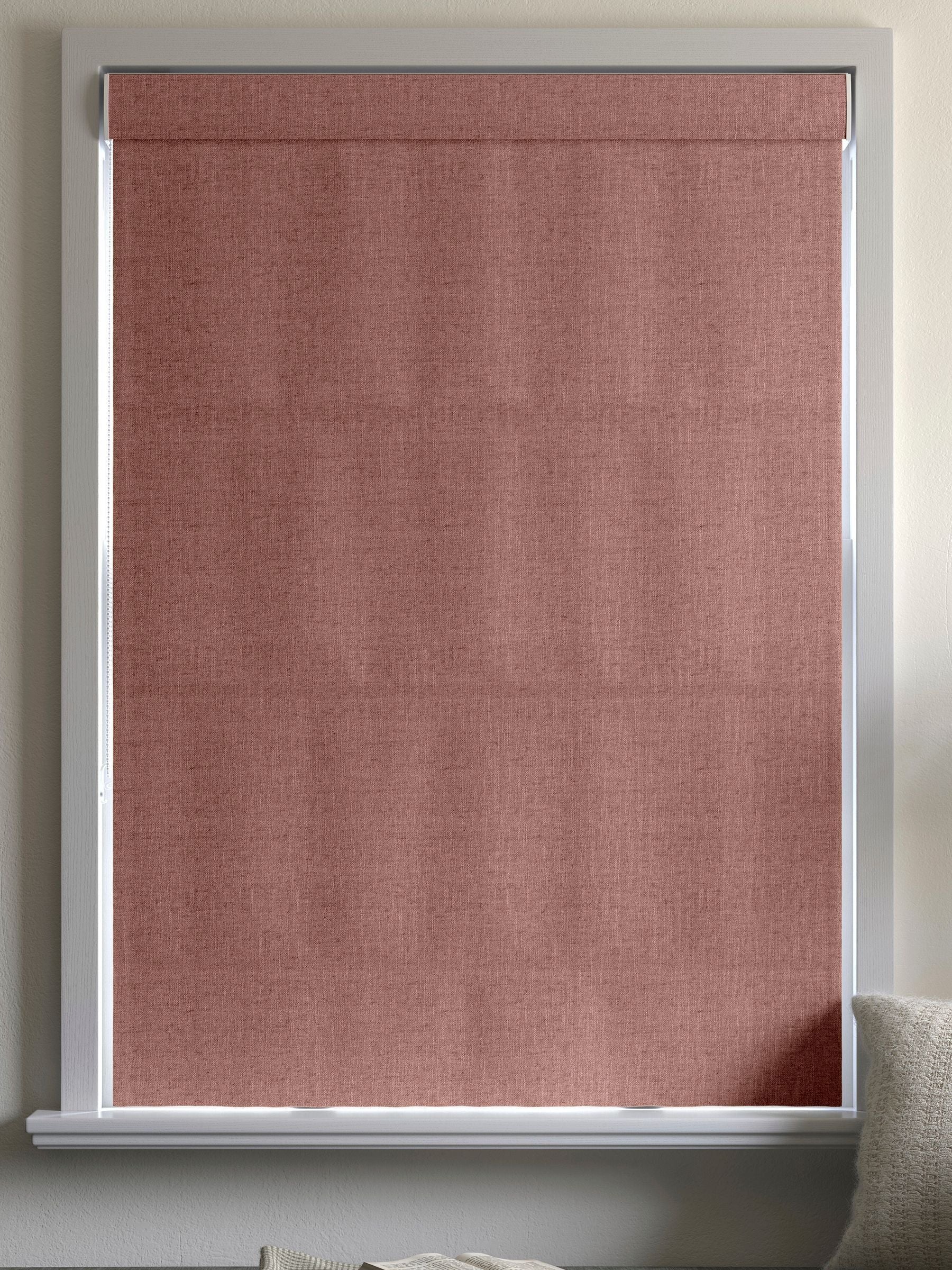 Roman blinds blossom pink textured pattern, imported from the UK