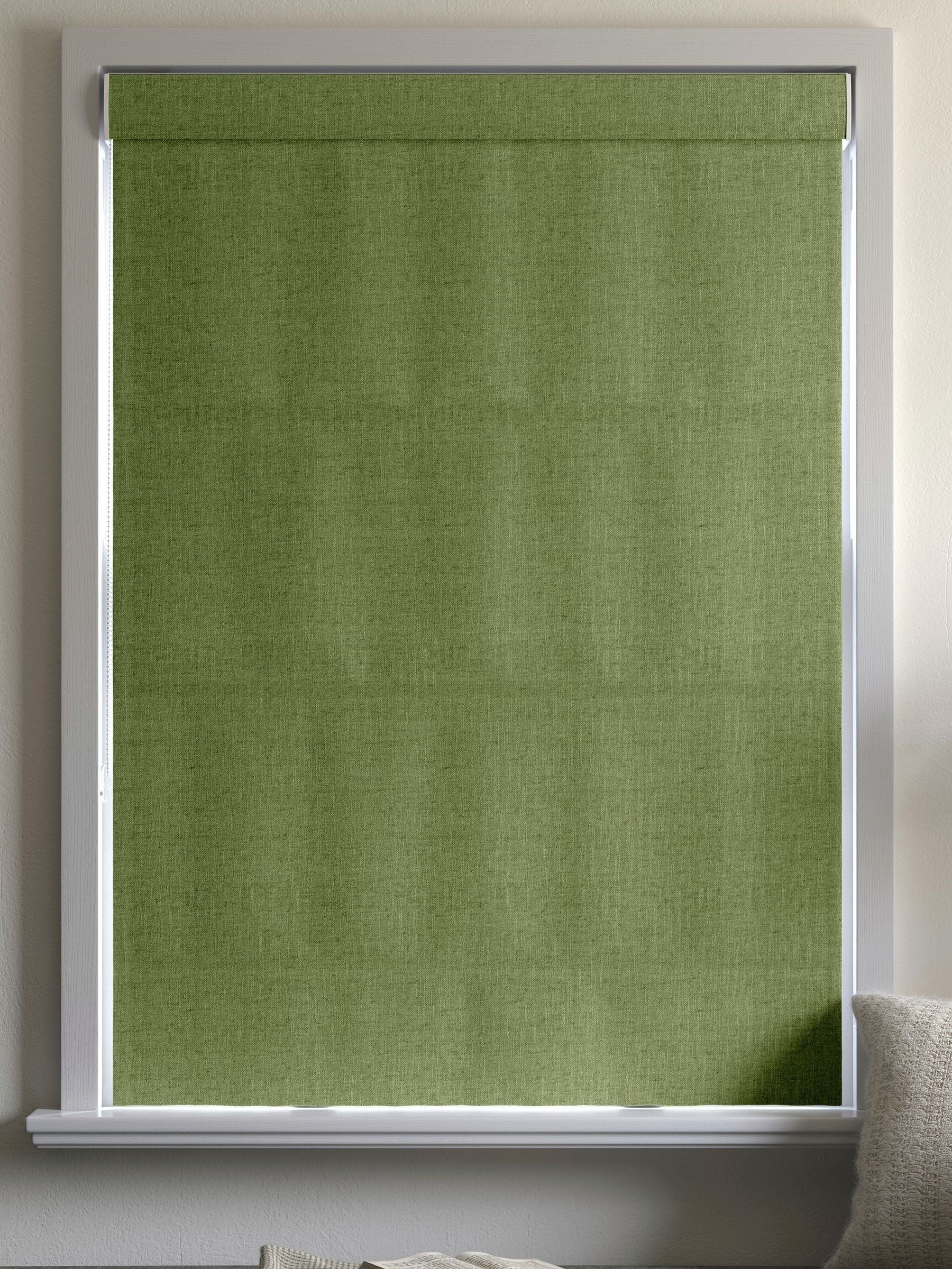 Paso roman blind apple green textured woven (British brand)