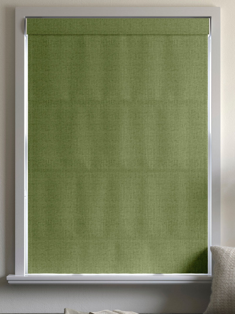 Paso roman blind apple green textured woven (British brand)