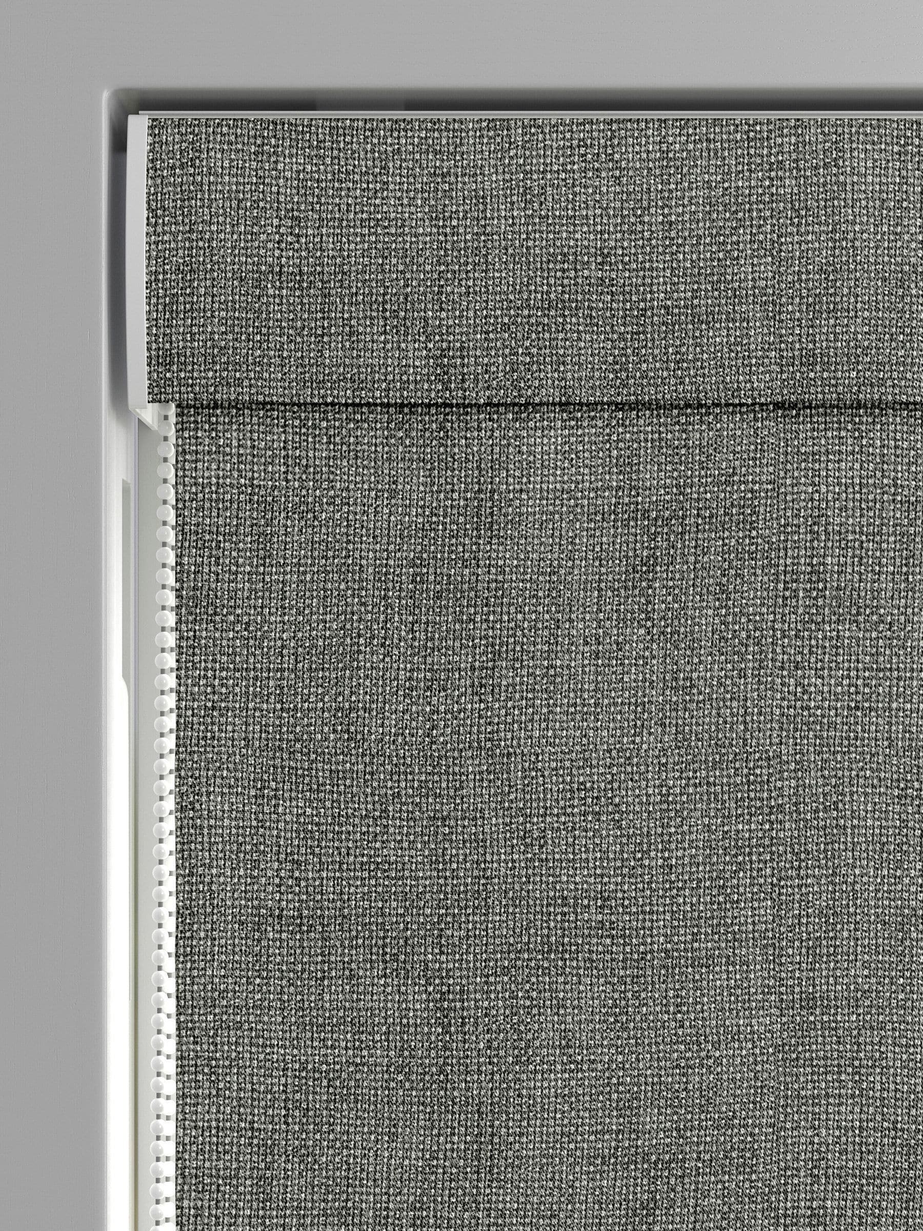 Light grey roman blind with textured pattern - British product
