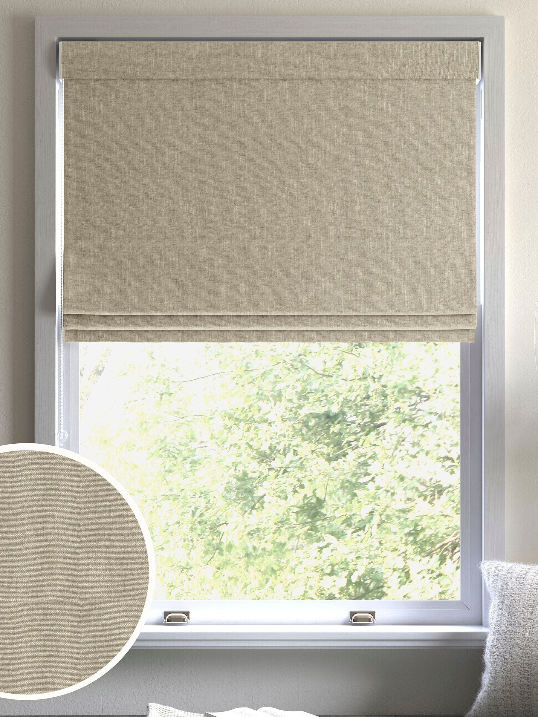 Harvi oatmeal natural roman blind made to measure - British product