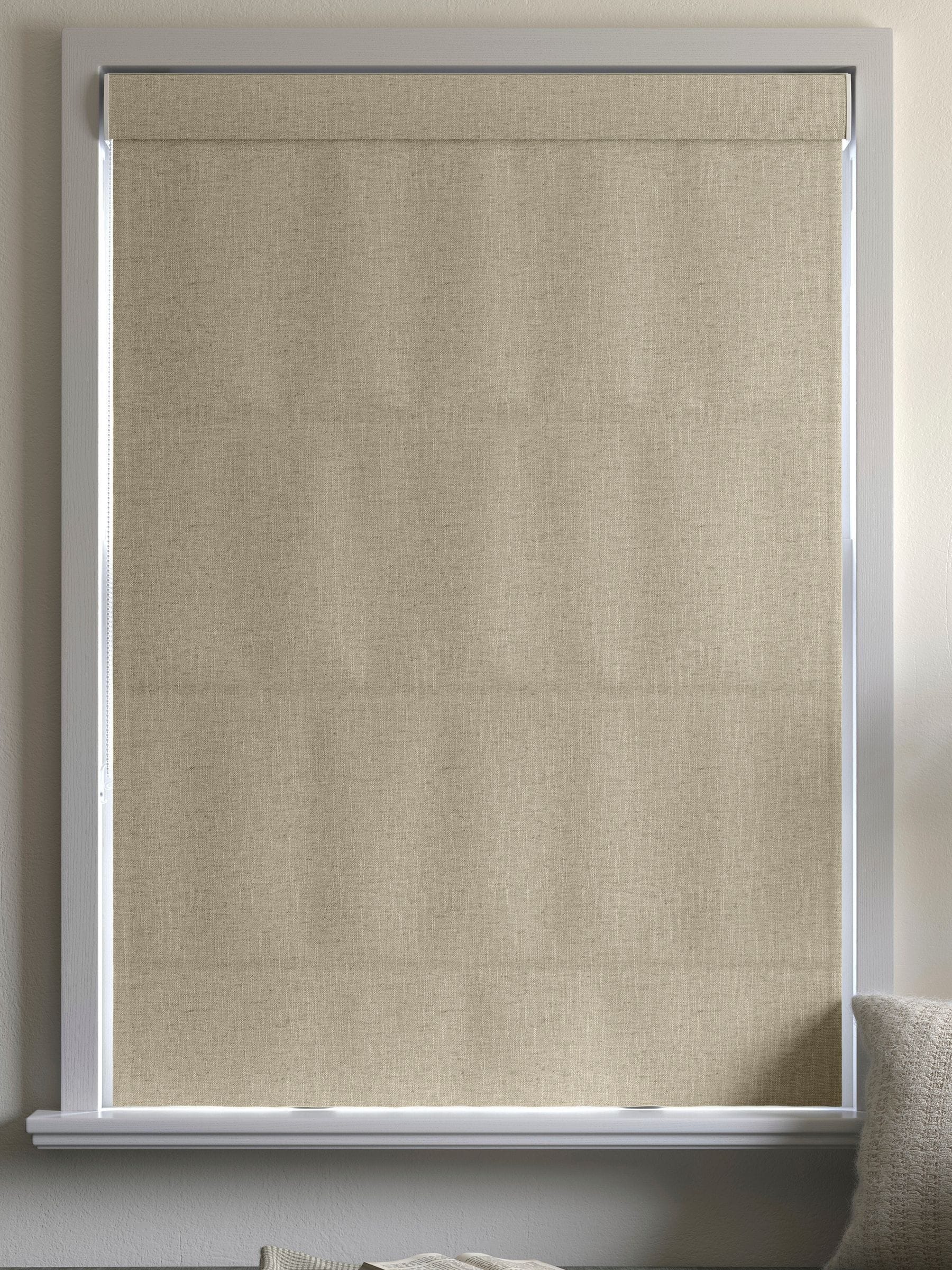 Harvi oatmeal natural roman blind made to measure - British product