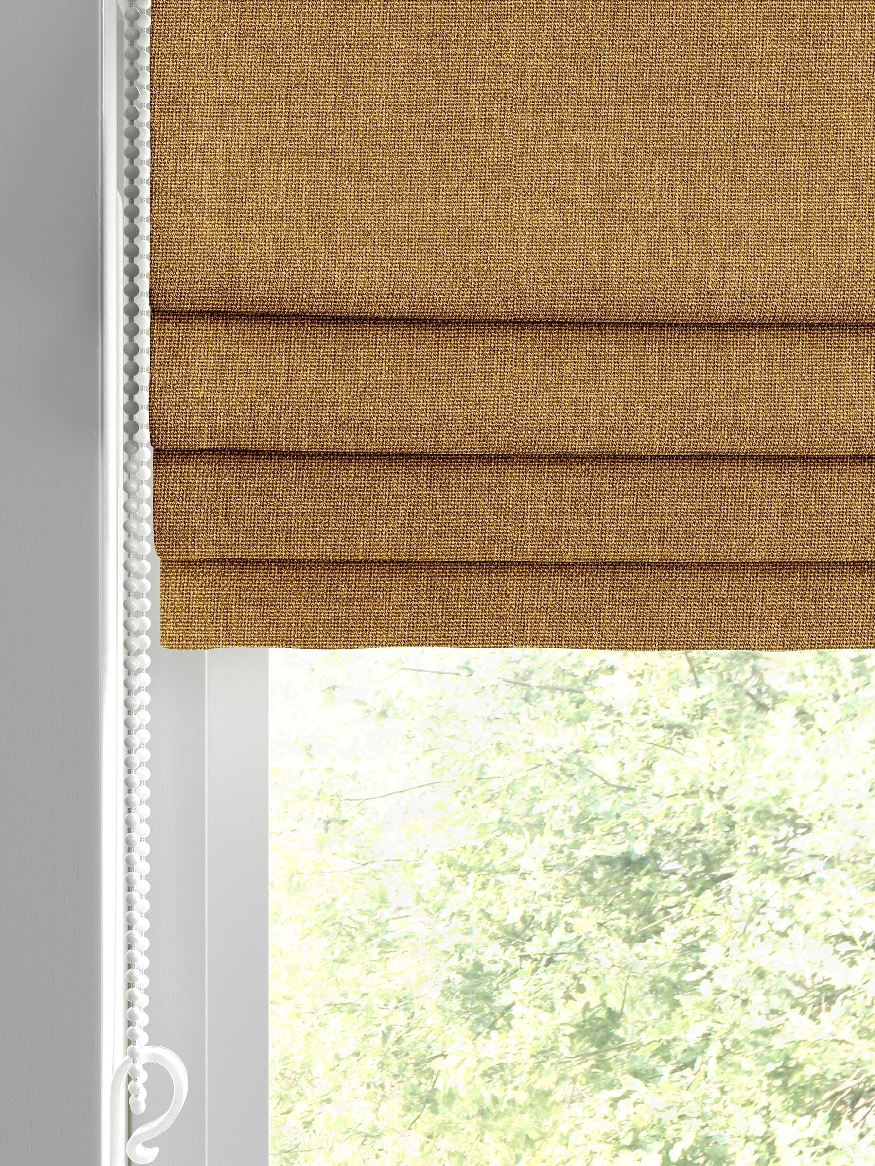 Harvi made to measure saffron yellow Roman blinds, imported from the UK