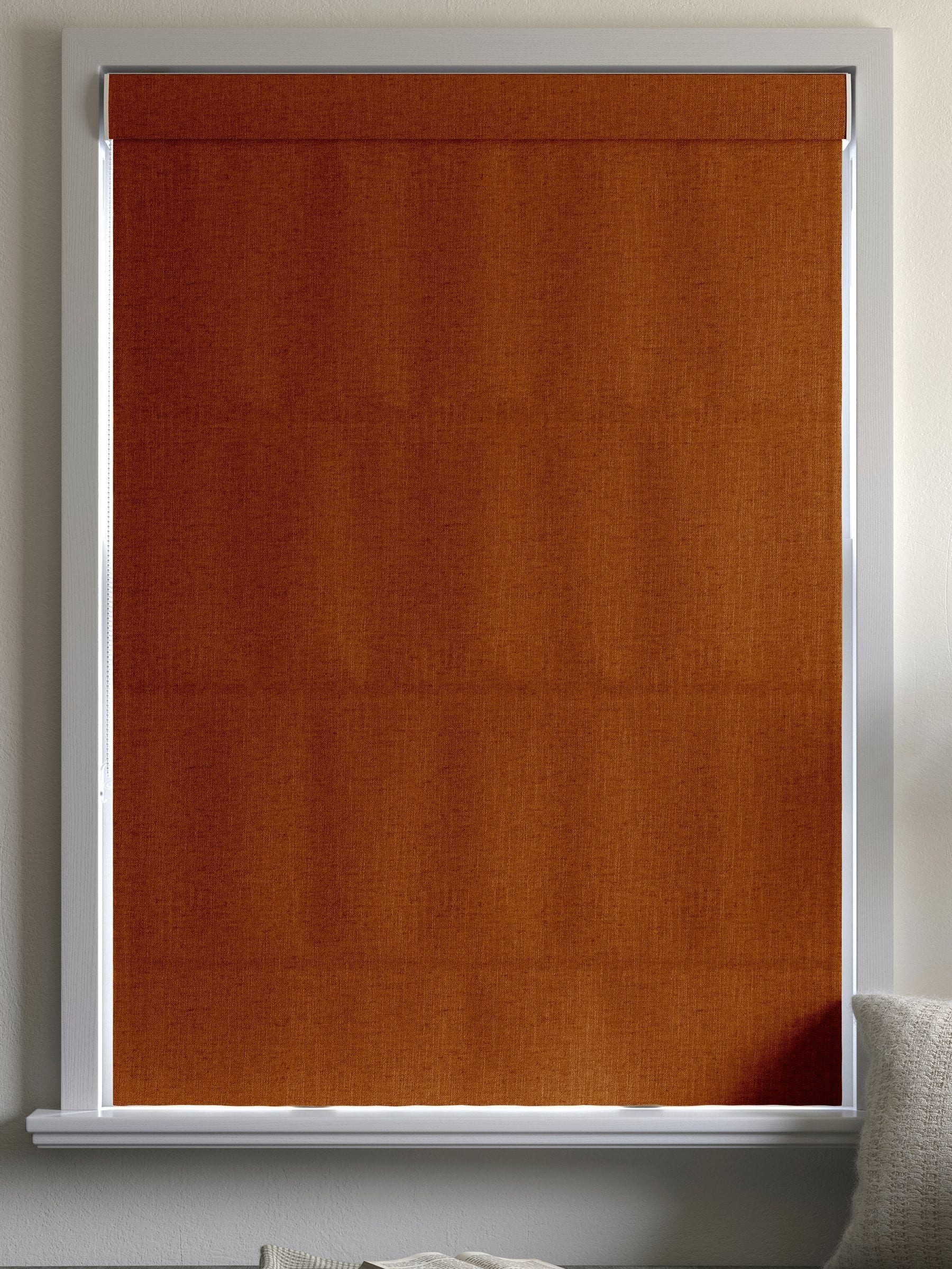 Harvi rust orange made to measure roman blinds, imported from the UK