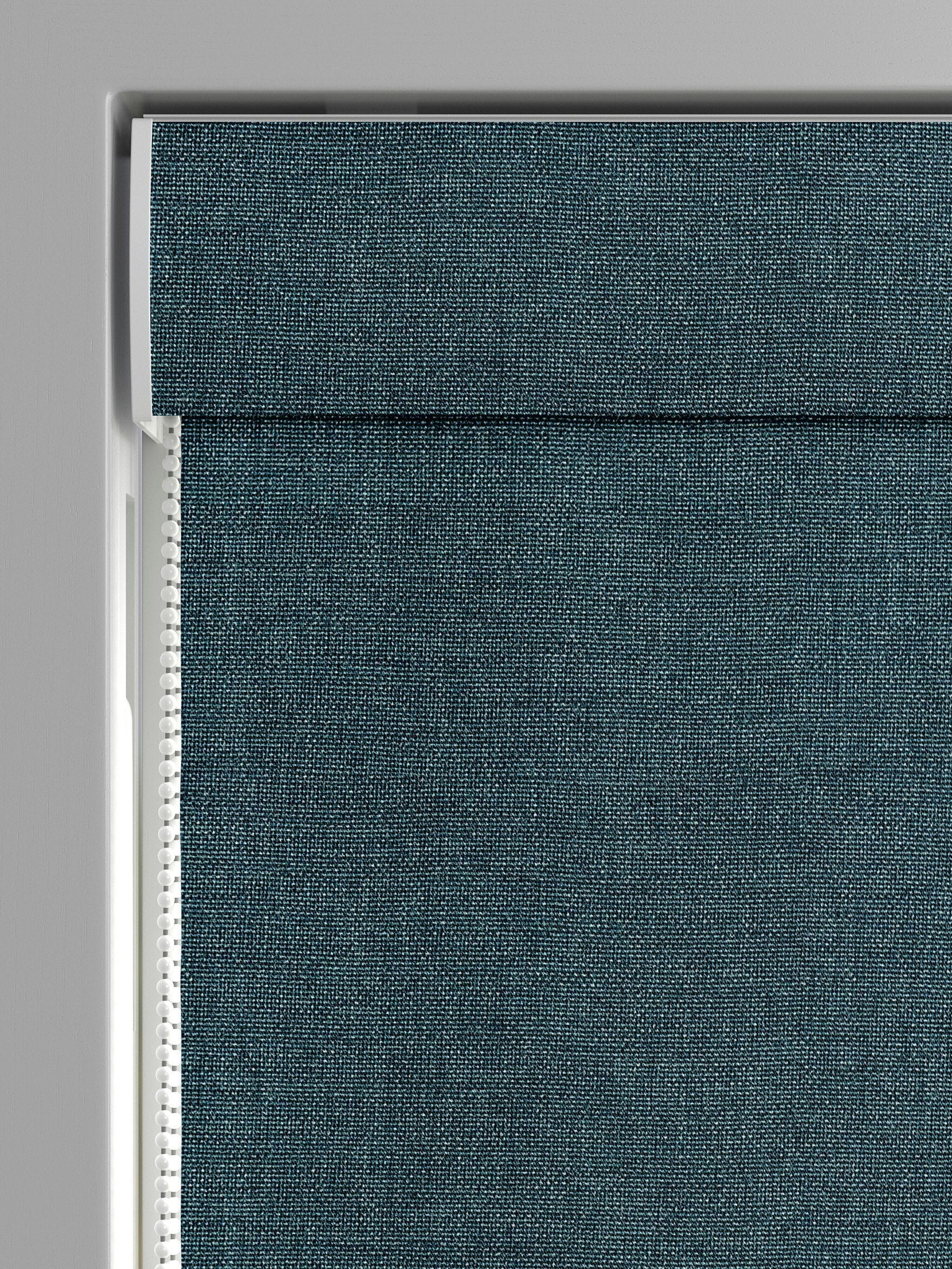 Harvi teal roman blind made to measure, imported from the UK