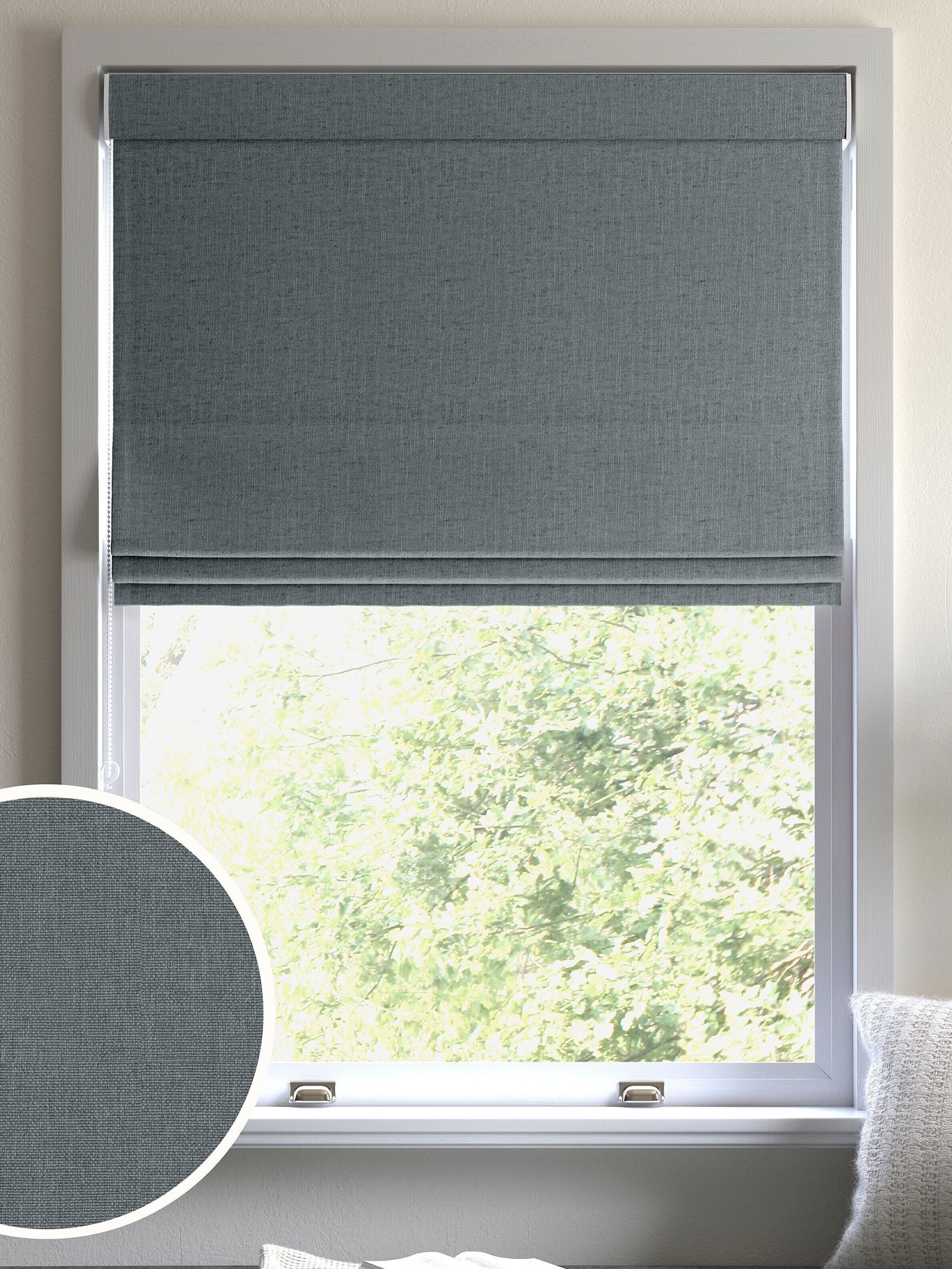 Harvi roman blind made to measure slate grey (British brand)