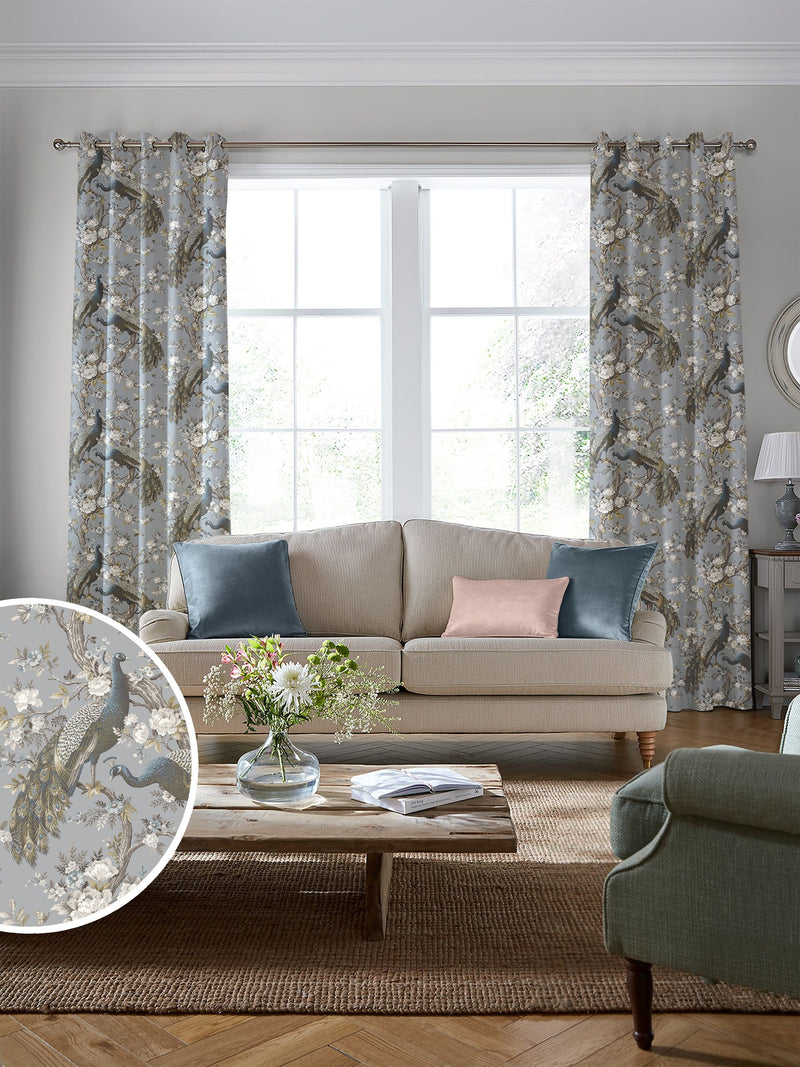 Laura Ashley Blue Belvedere velvet fabric by the metre (British brand)