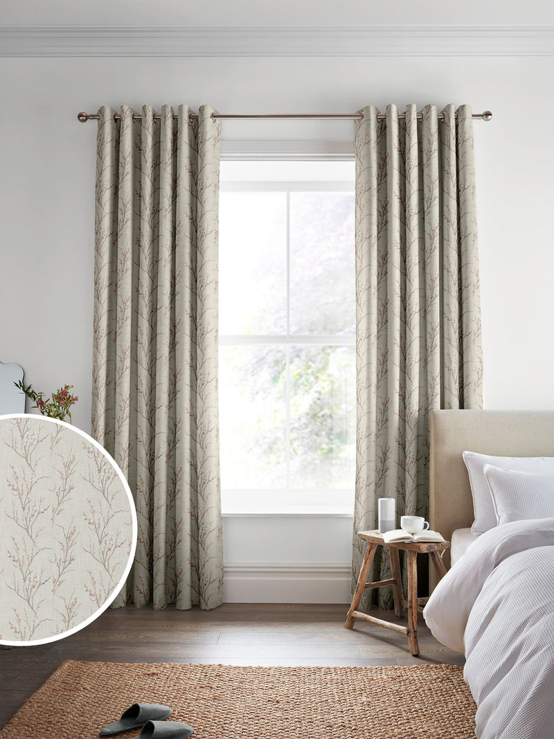 Laura Ashley blush pink embroidery fabric by the metre - British product