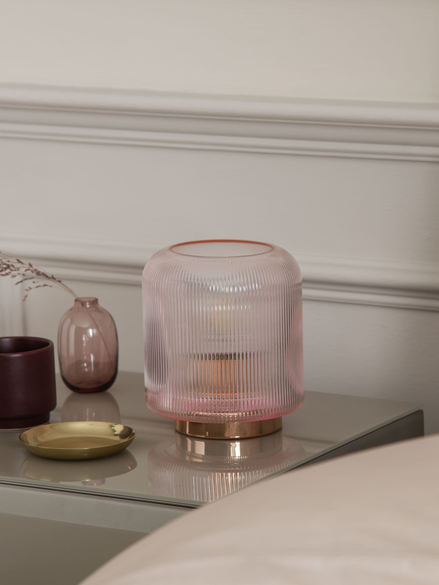 Rose Pink Evie battery operated ambient lamp (British brand)
