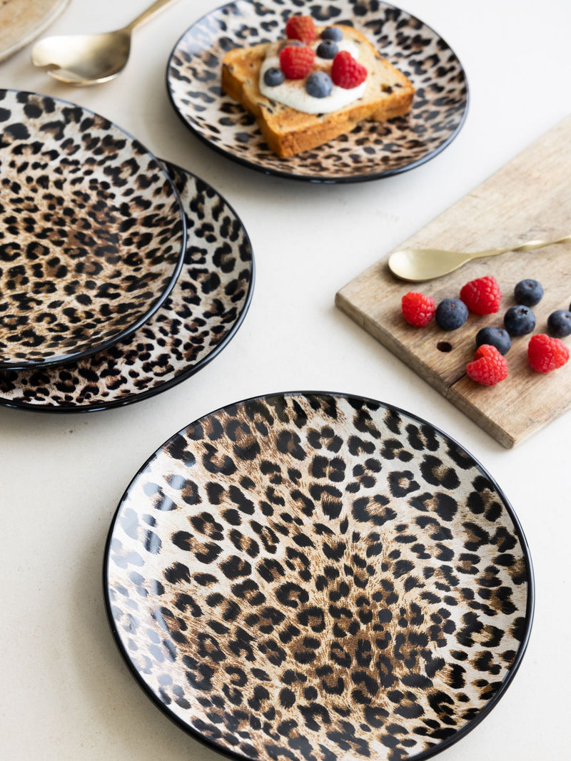 Rockett St George Leopard Love side plates 20cm, imported from the UK