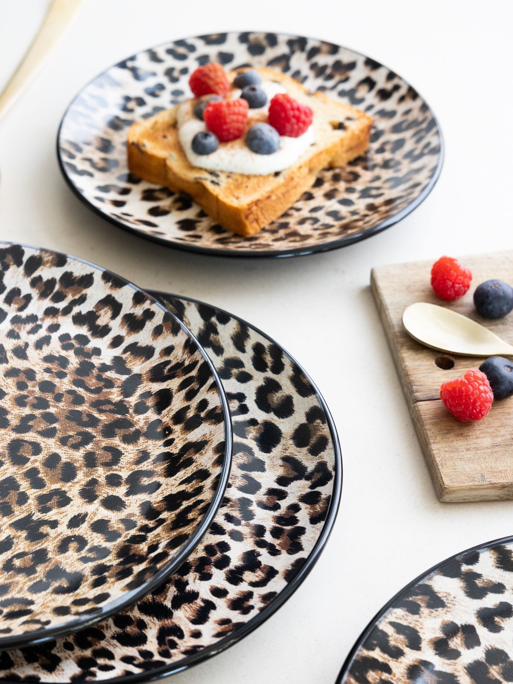 Rockett St George Leopard Love side plates 20cm, imported from the UK