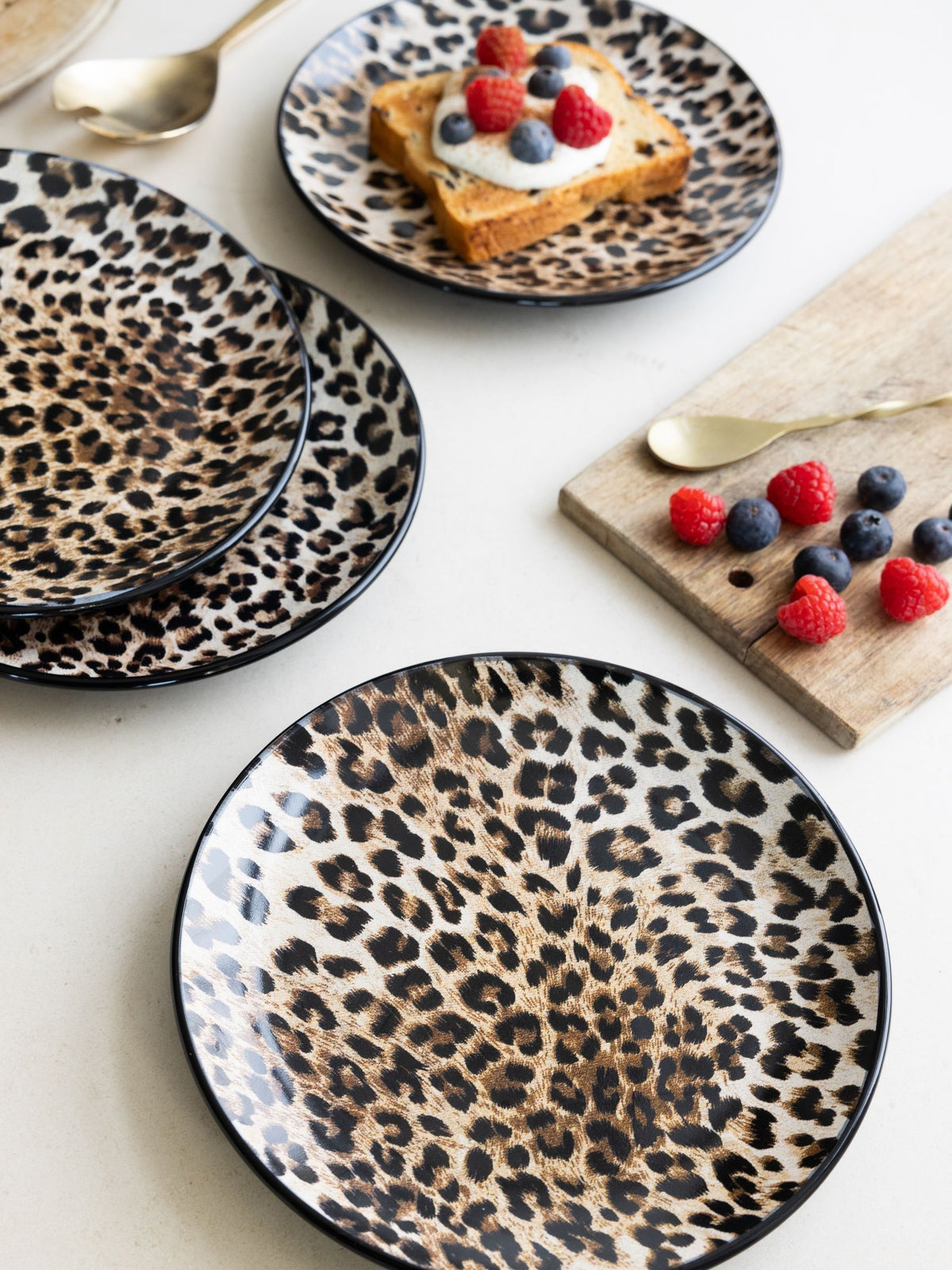 Rockett St George Leopard Love side plates 20cm, imported from the UK