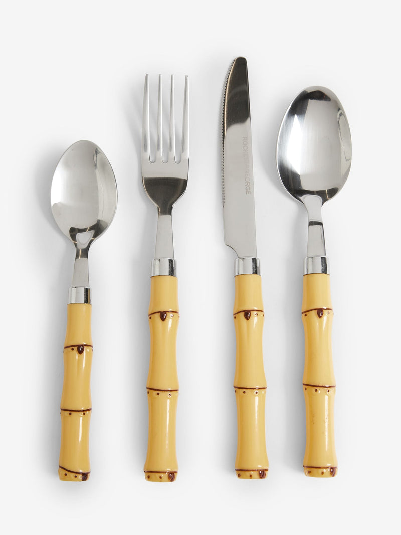 Rockett St George bamboo effect 16 piece cutlery set, imported from the UK