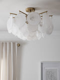 Brass Claremont flush ceiling light, imported from the UK