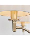 Gallery Home Gold Alma 3 bulb ceiling pendant with antique brass and silk shades, imported from the UK